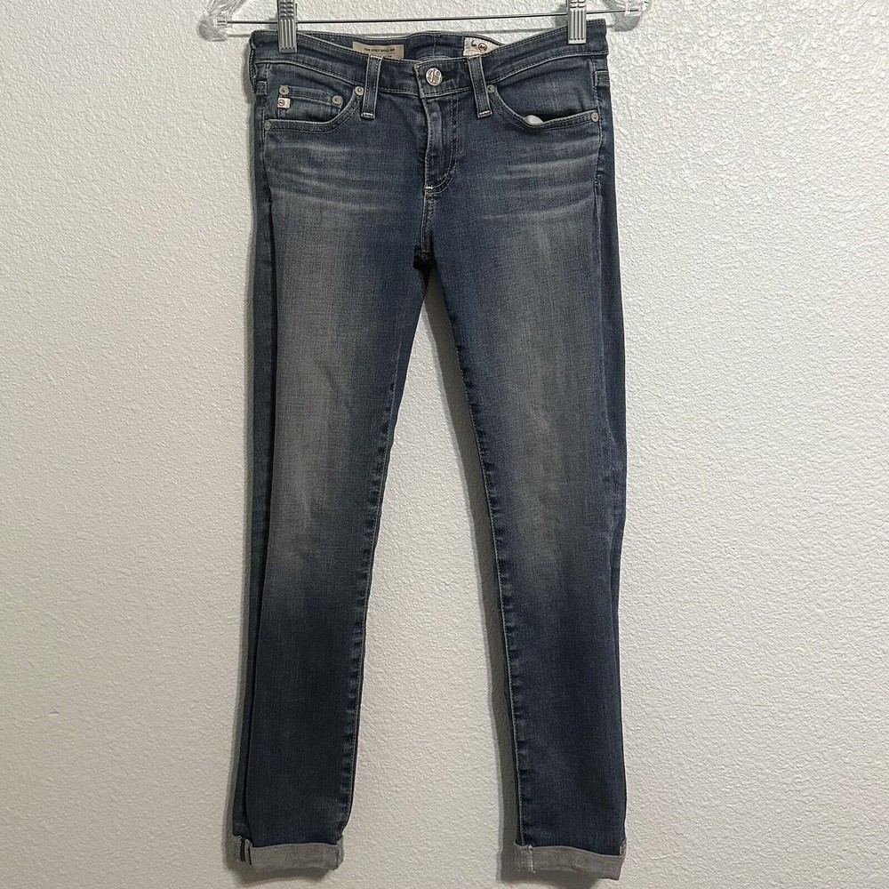 AG Adriano Goldschmied Women's Size 25 Blue Jeans The Stilt Roll Up Cigarette - Picture 1 of 10